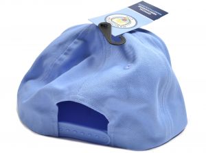 Man City Snapback Baseball Flat Peak Cap Sky Blue