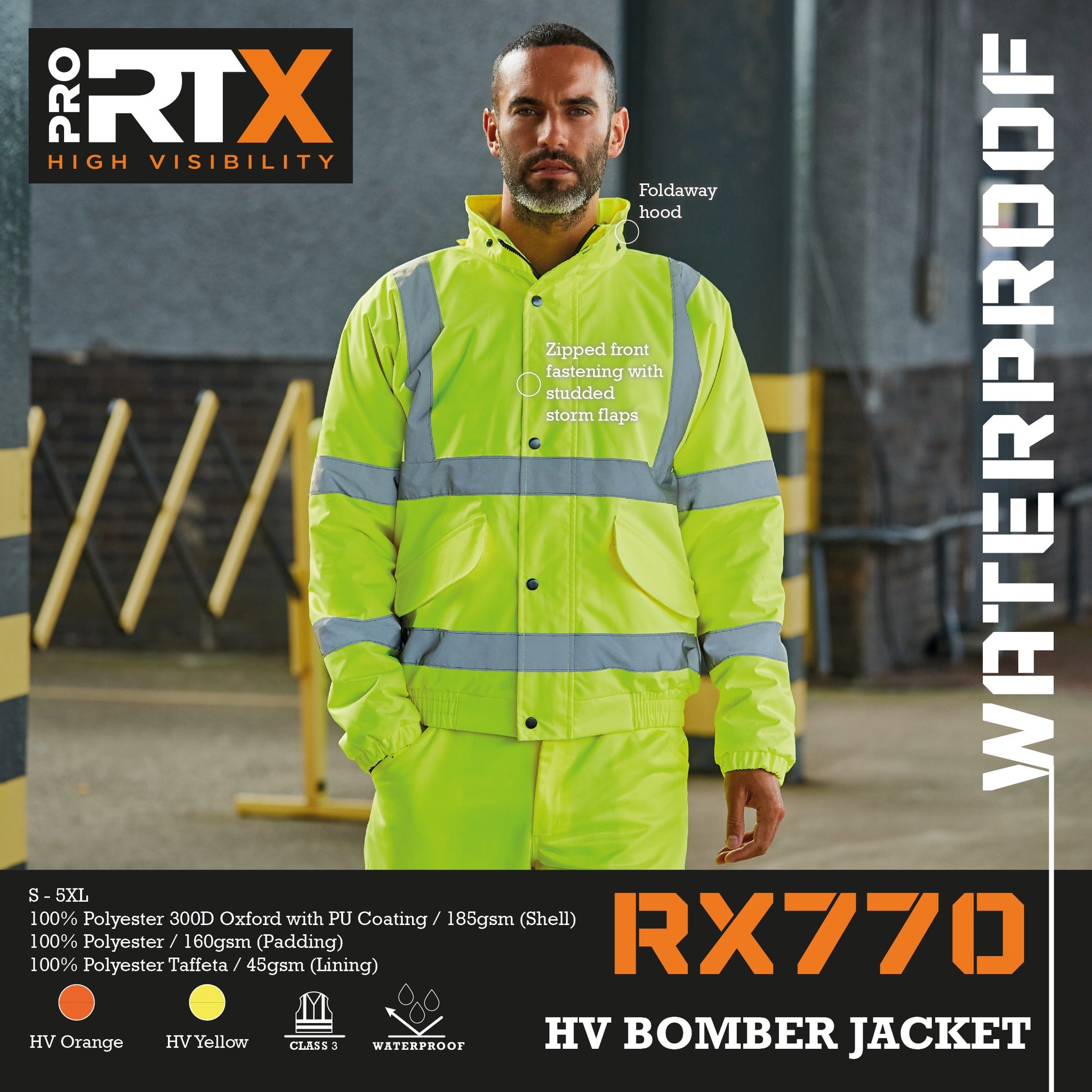 Pro RTX High Visibility Bomber Jacket | Yellow