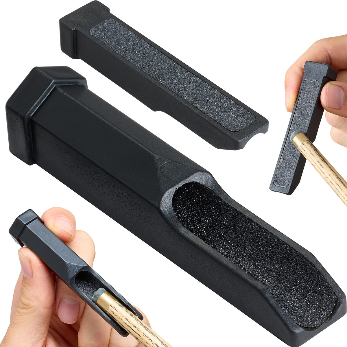 PowerGlide Pool / Snooker Cue Tip Shaper & Sander Tool | Dual Surface Tip Tool
