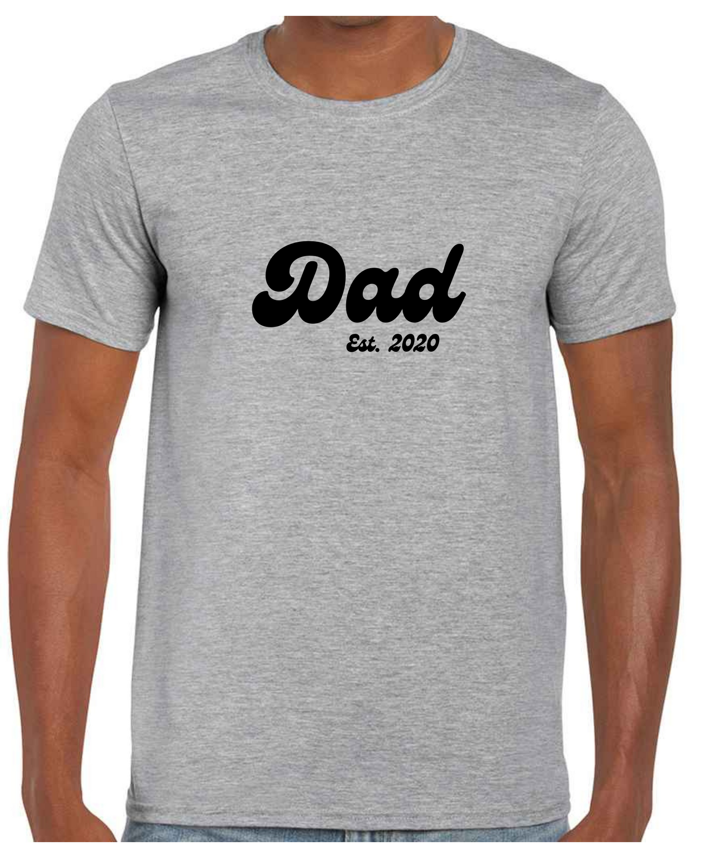Dad Established Year - T Shirt (White/Black/Grey)