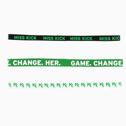 Miss Kick Green Sports Headband - pack of 3 Regular