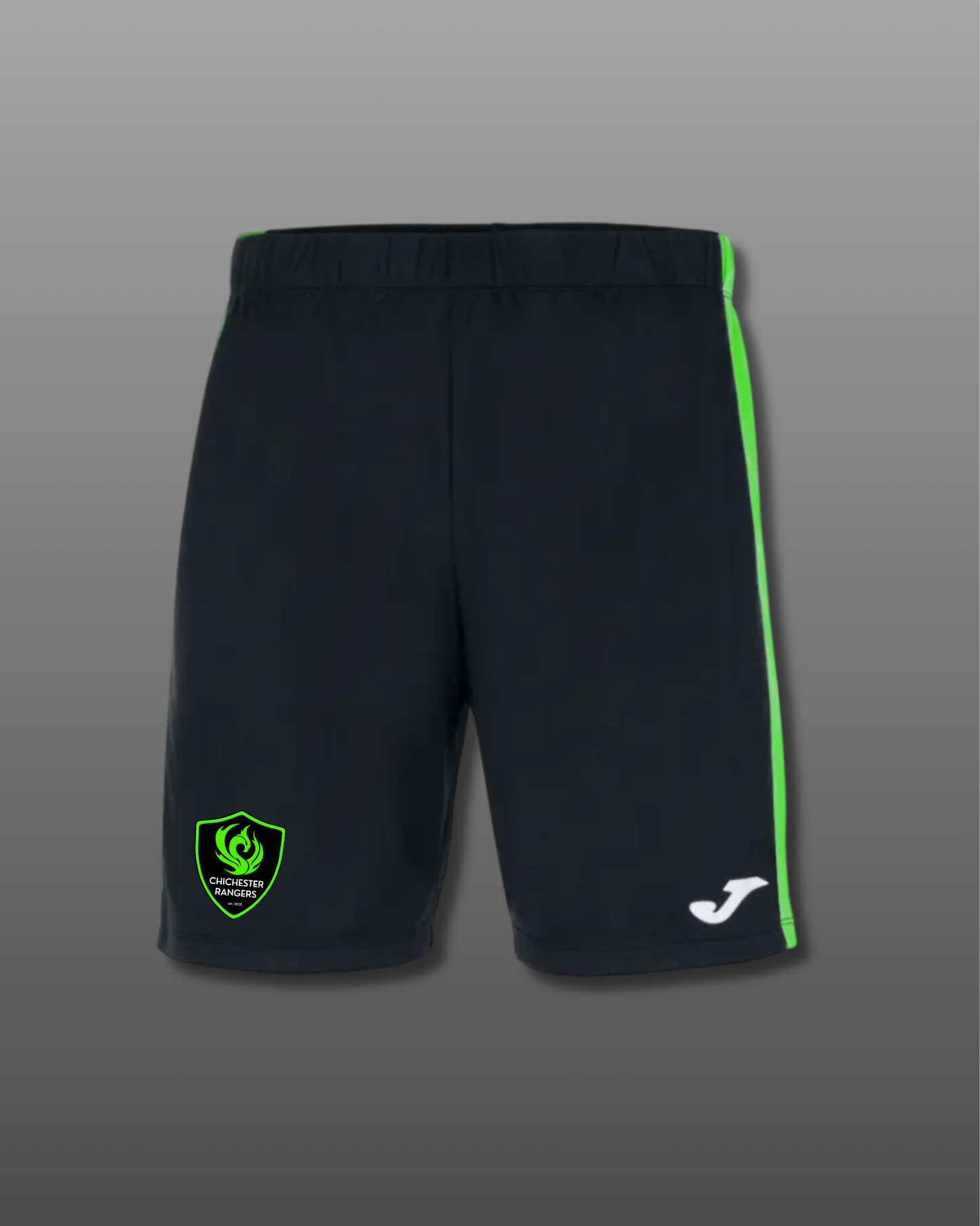 Chichester Rangers Home Shorts – Joma Maxi (Black with Green Detailing)