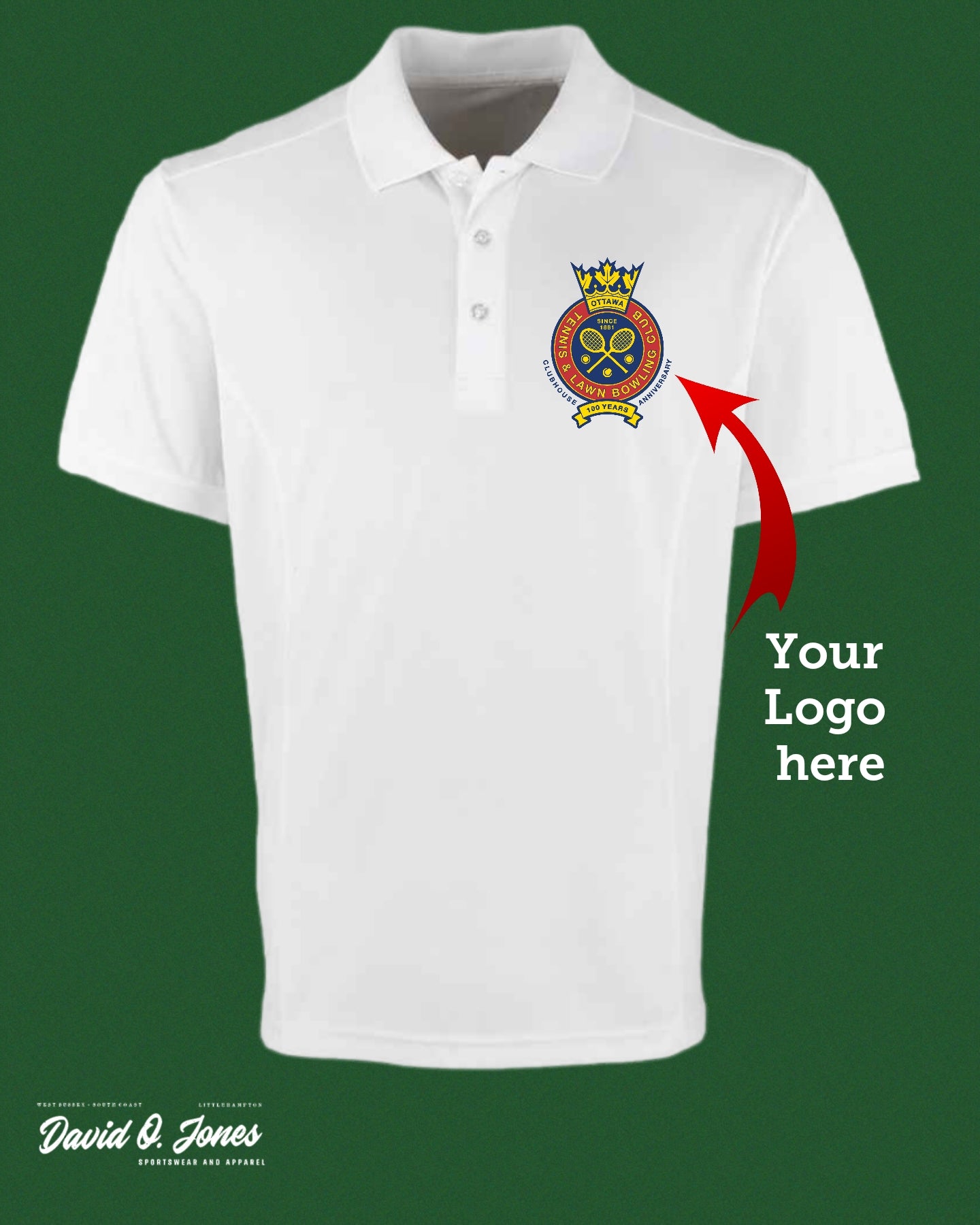 Custom Bowls Club Coolchecker® Piqué Polo White