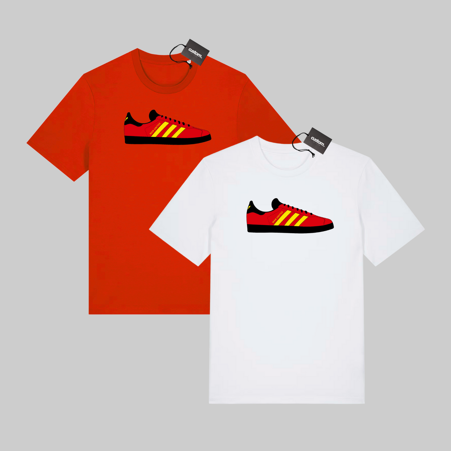 Gazelle Football Man United T-Shirt Casual Trainer Tee - Adults