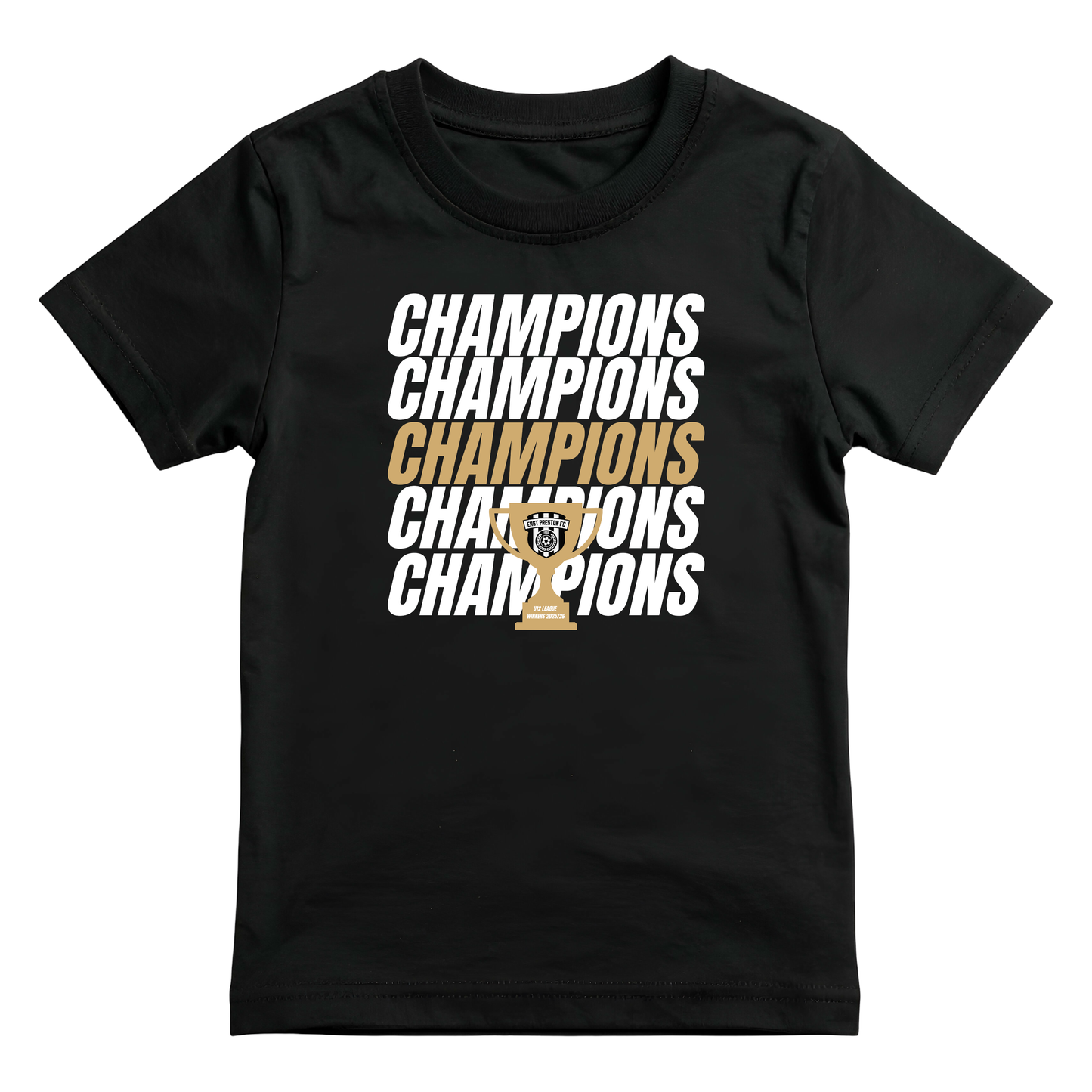 East Preston Youth FC U12 League Champions 2025/26 Celebration T-Shirt – Kids & Adults