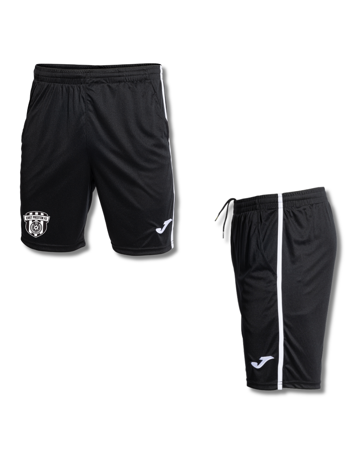 East Preston Youth FC Coaches Shorts – Joma Open III (Black/White, With Pockets)