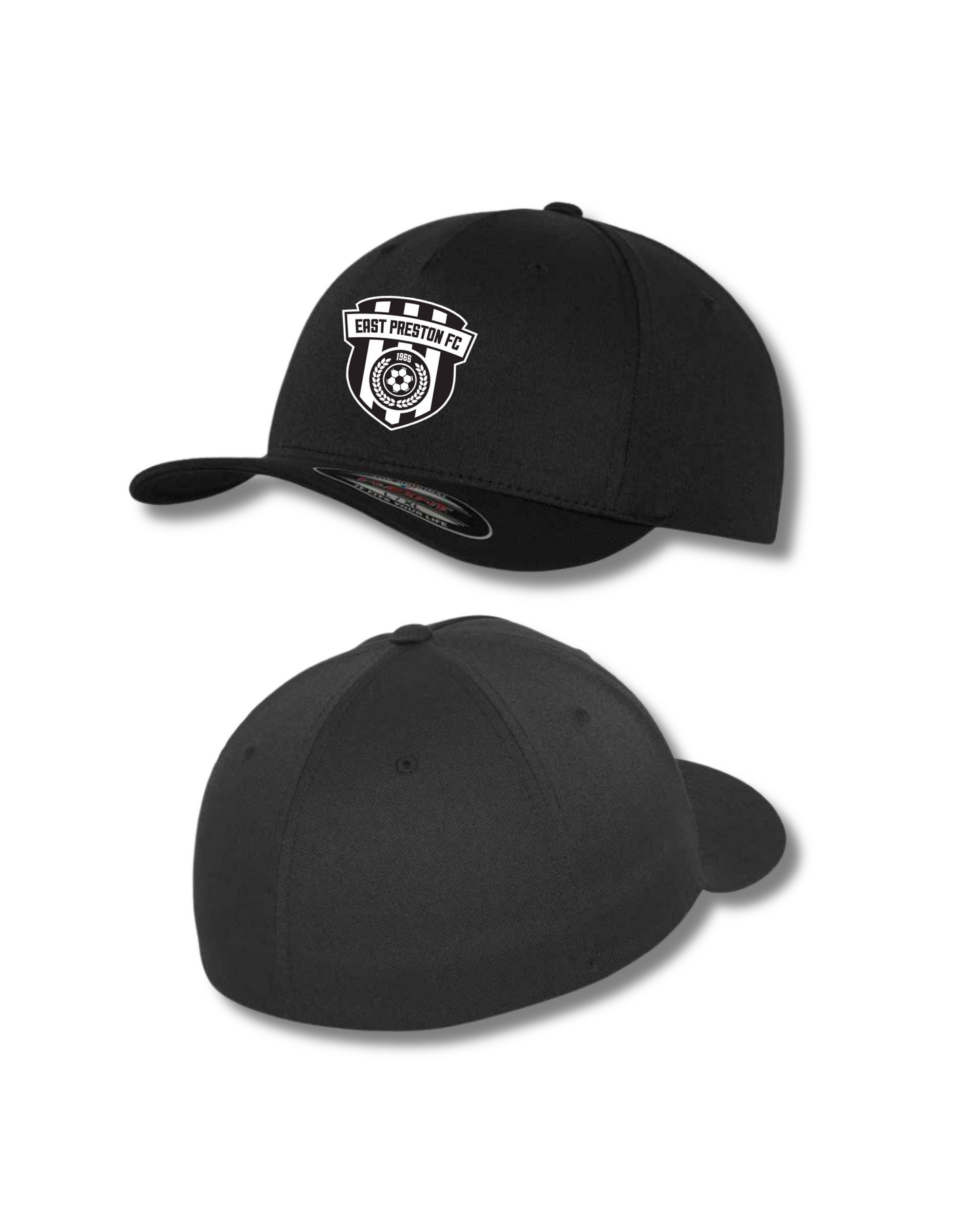 East Preston Youth FC Flexfit Cap – Black (5 Panel, Woven Badge)