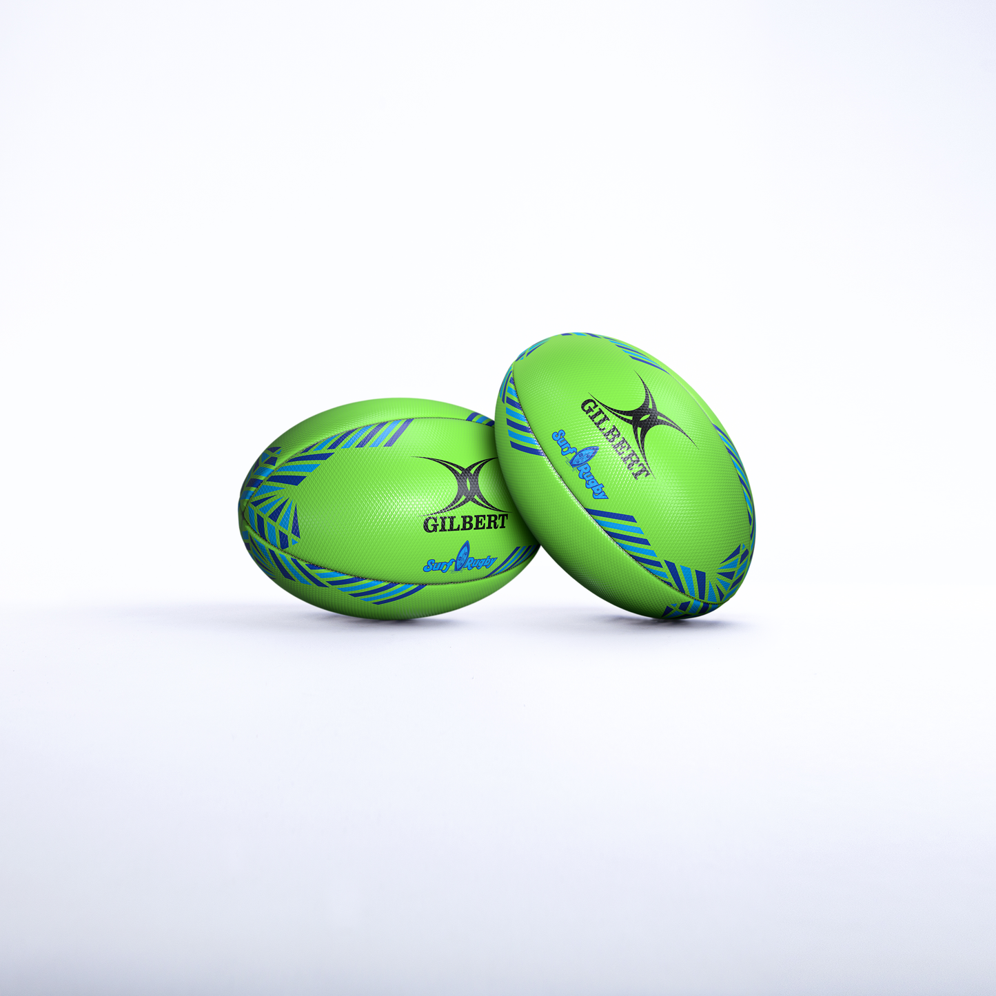 Gilbert Beach Surf Rugby Ball Green Size 5