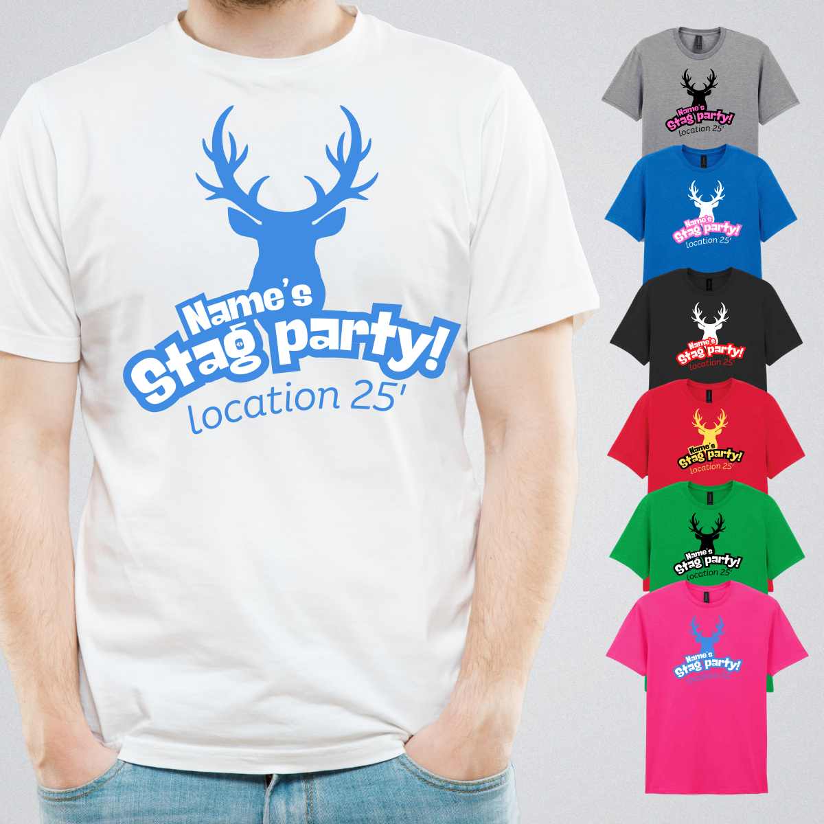 Custom Stag Do T-Shirts – Stags Head design