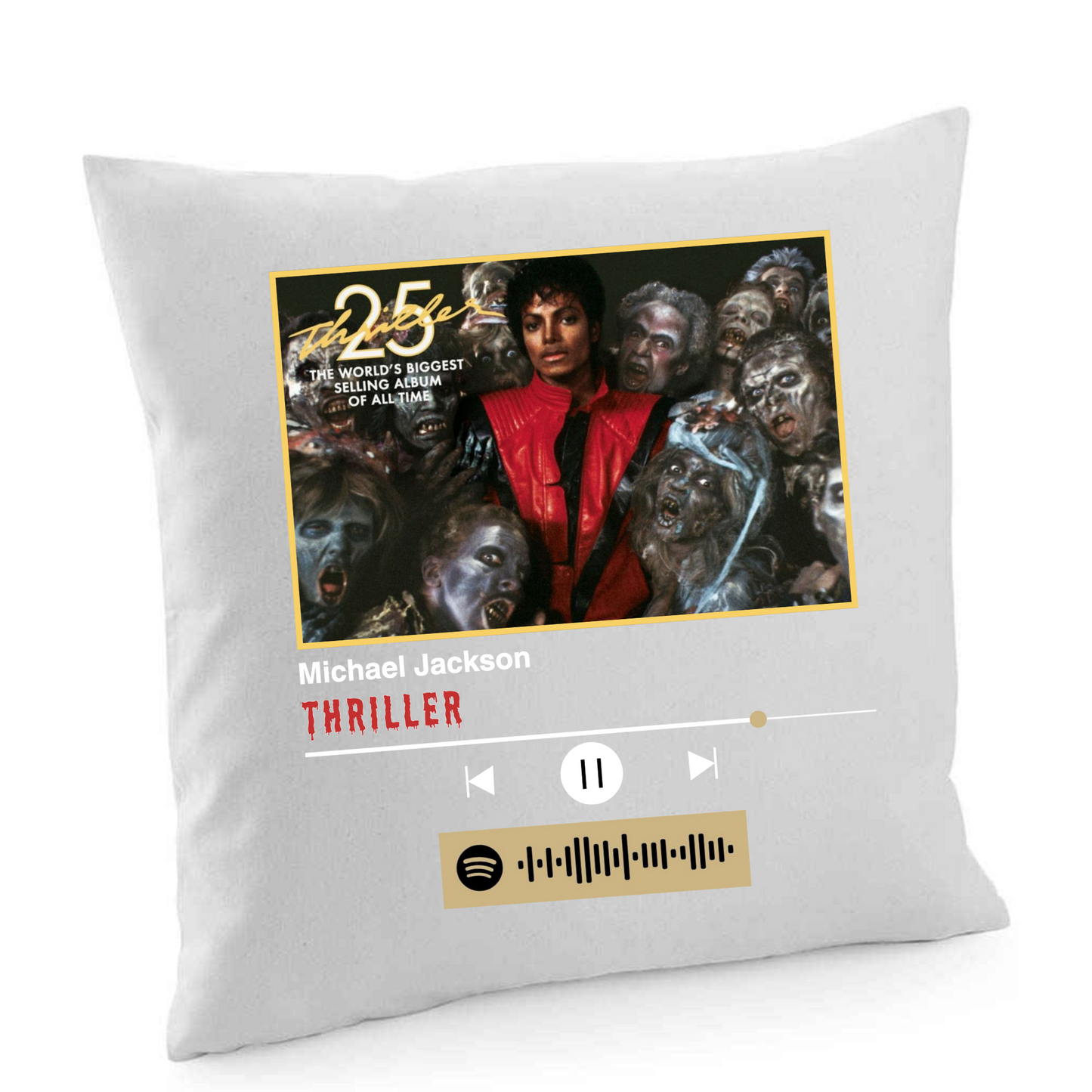 Customised Gift - Spotify Code Cushion Covers - Music Pillow - Personalised Gift - For Her - For Him - Valentines - Anniversary - Add Picture & Text