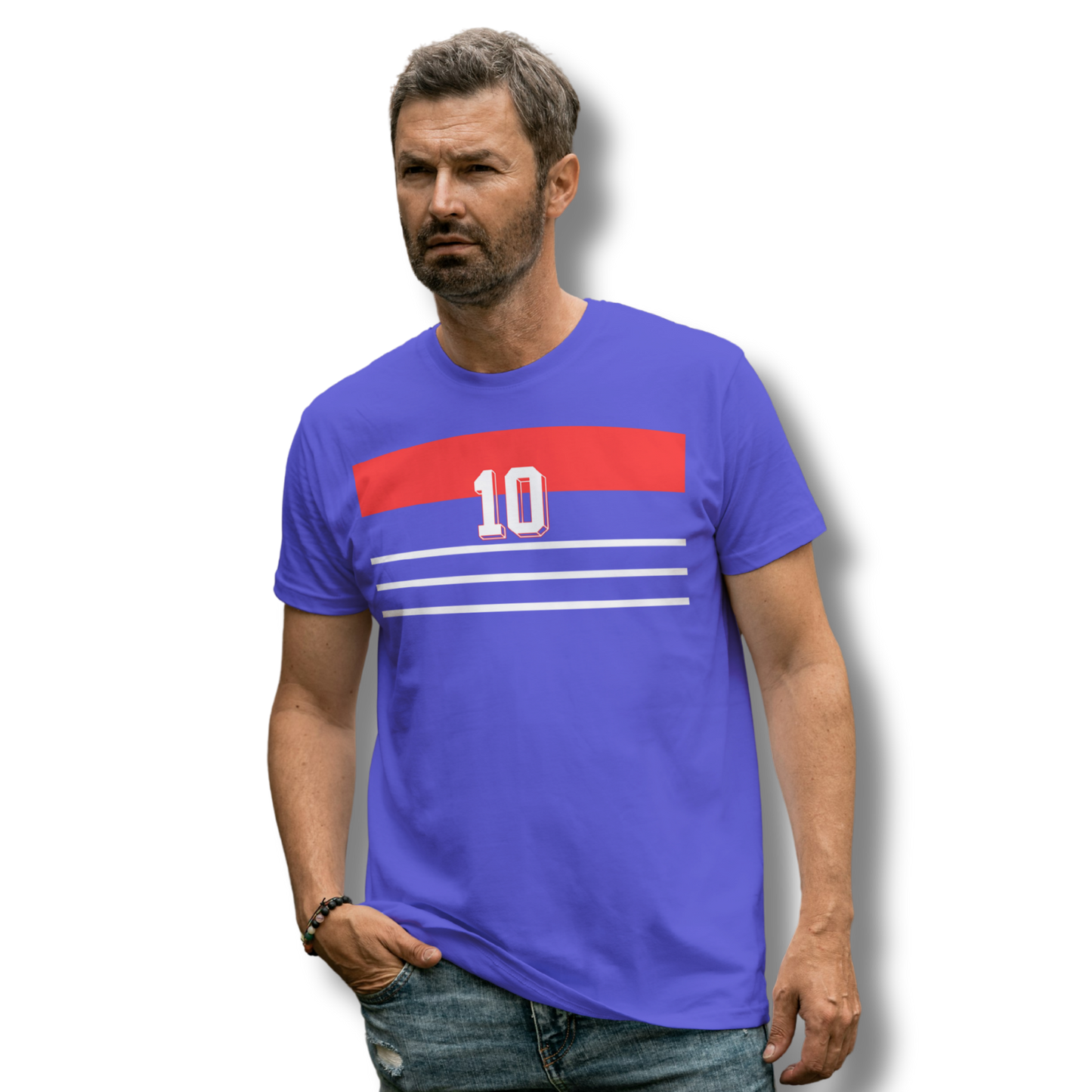 France Retro Football T-Shirt – Zidane 98 Inspired Graphic Tee (Royal)