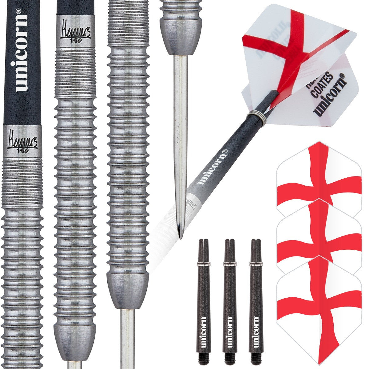 Unicorn HENRY COATES 90% TUNGSTEN Steeel tip Darts set 24G