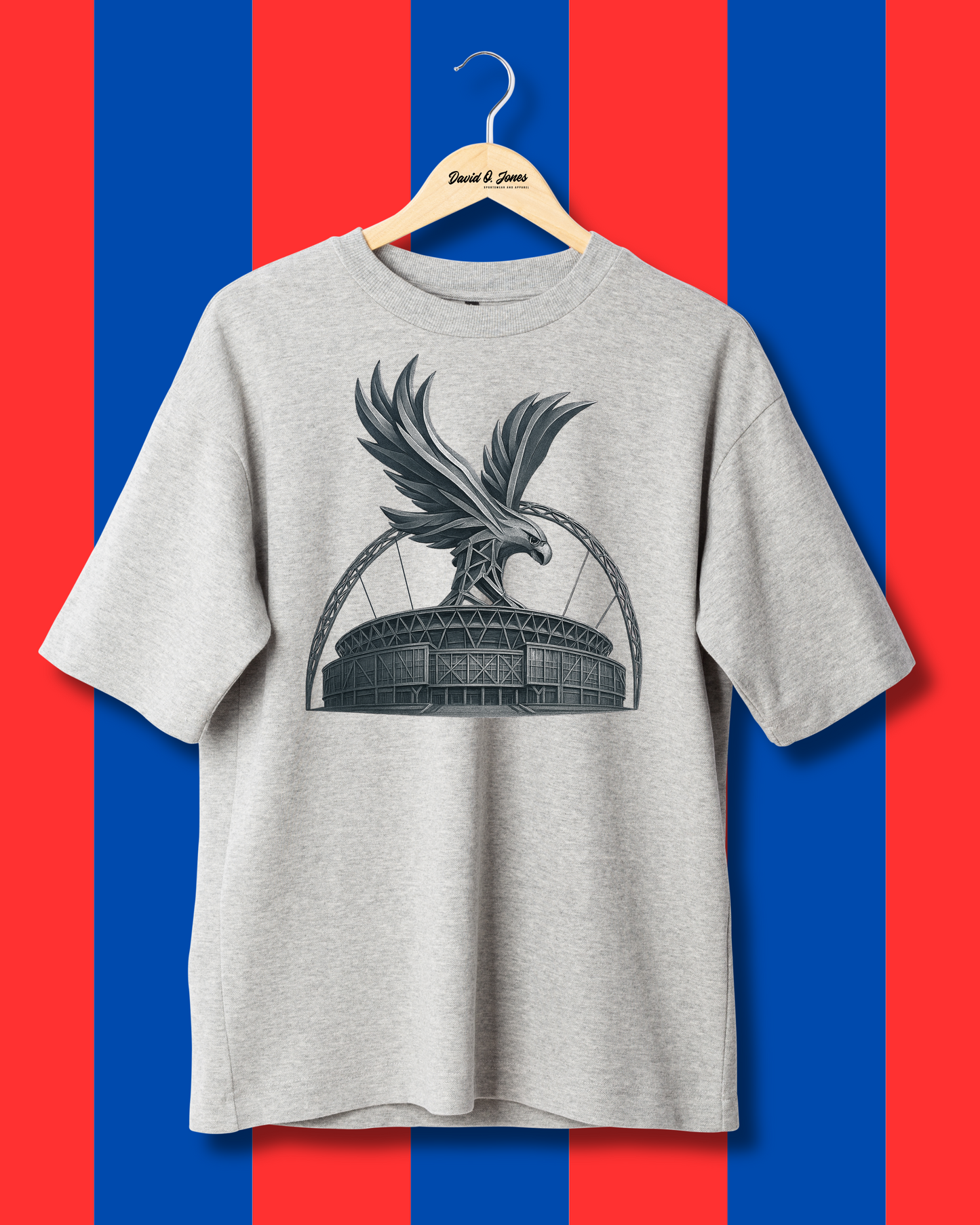 Crystal Palace Wembley Eagles Nest Oversized T-Shirt – Heather Grey