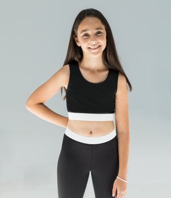 SM236SF Minni Kids Fashion Crop Top black white