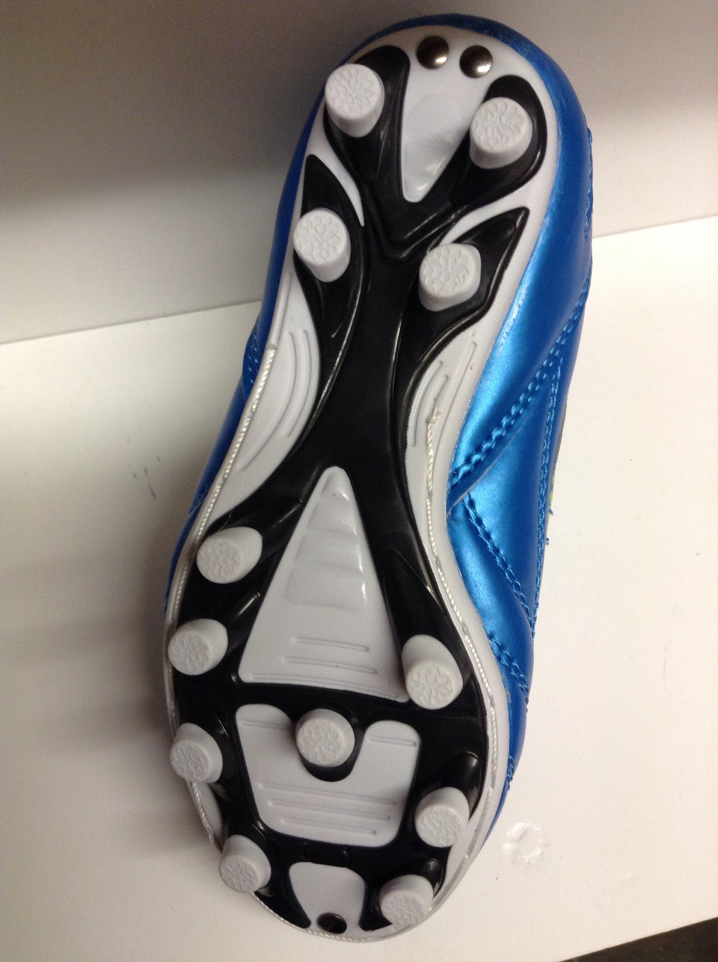 Optimum Tribal junior football boots - velcro, moulded stud - blue/green