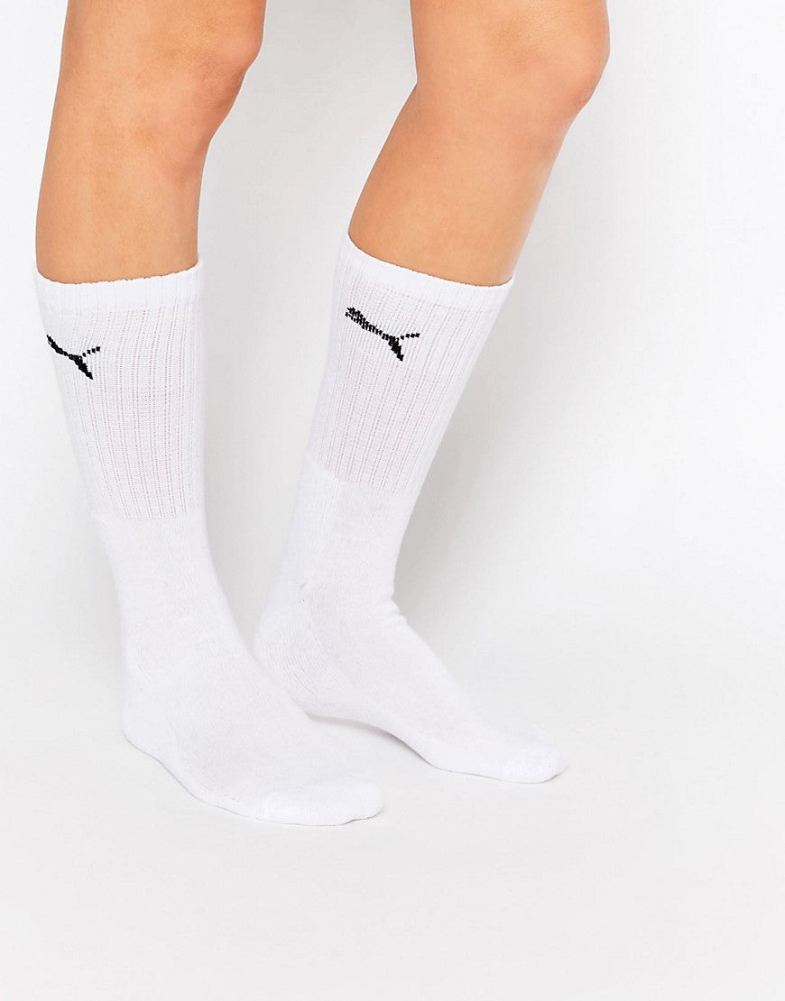 Puma Regular Crew 3 Pack White Socks - Adults