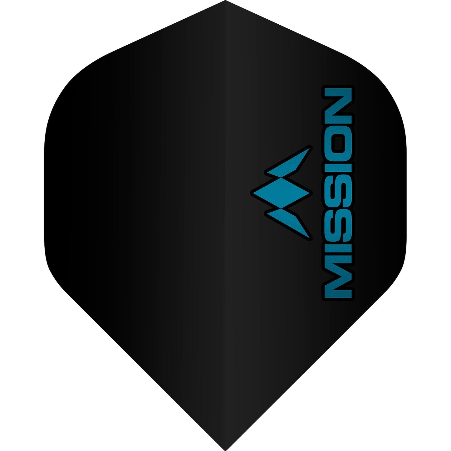 MISSION LOGO DART FLIGHTS - 100 MICRON - UV FINISH - NO2 - STD - BLACK - BLUE LOGO