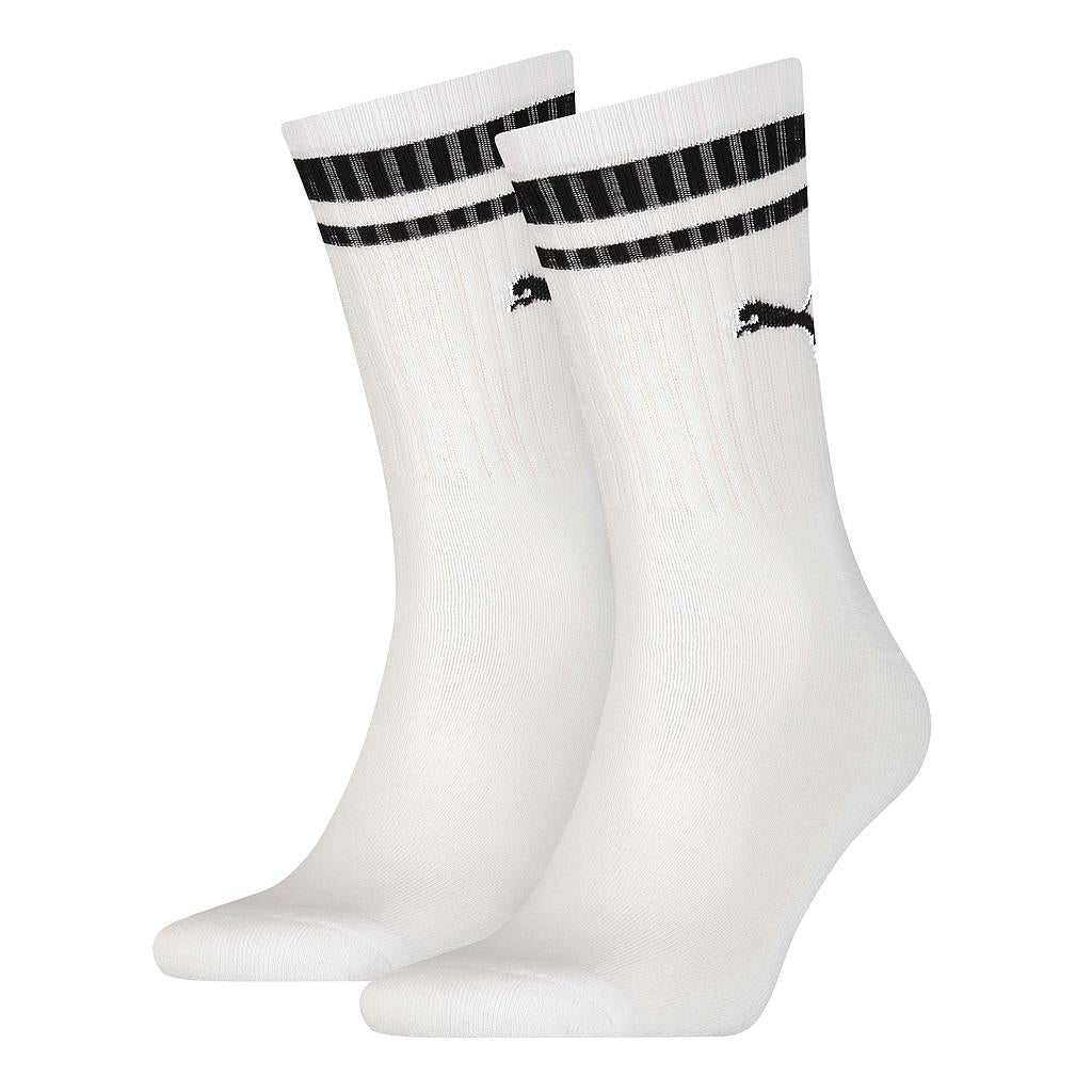 Puma Crew Heritage White Stripe Sock (2 Pack)