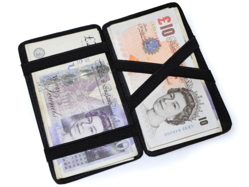 Grained PU Puzzle Wallet Black 8013