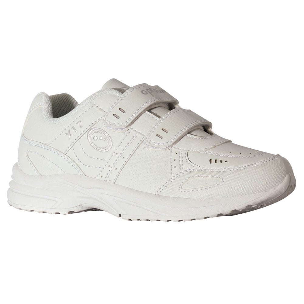 Optimum White Velcro school P.E Junior Kids Cross Trainers