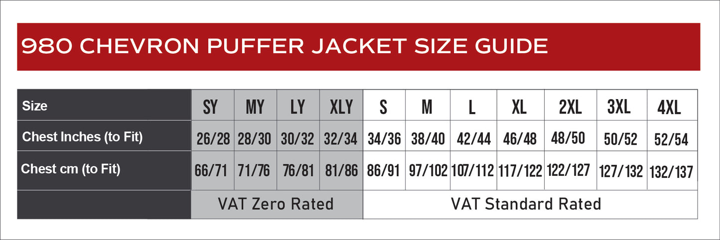 Sports Winter Chevron Puffer Jacket - Black or Navy