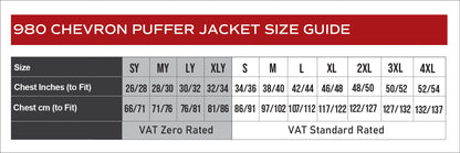 Sports Winter Chevron Puffer Jacket - Black or Navy