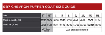 Sports Winter Thermal Chevron Long Puffer Jacket - Black or Navy