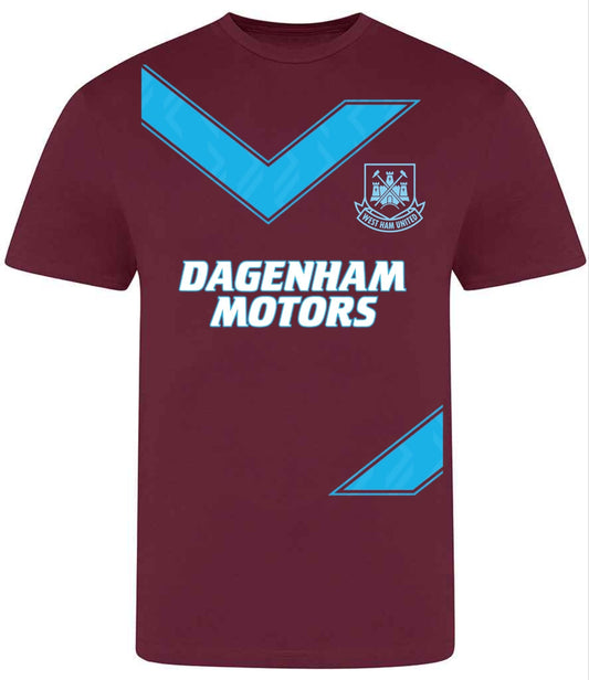 Hammers Dagenham Motors Retro Supporters T Shirt.