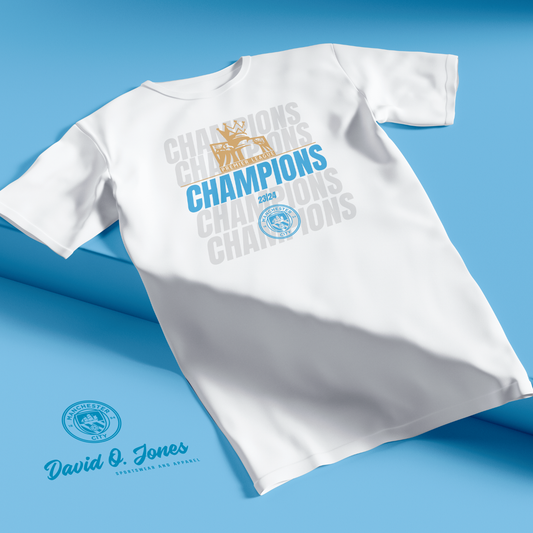 Man City 23/24 Premier League Champions T-shirt - Adults