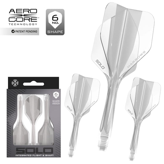 Harrows Solo: Integrated Darts Flight and Shaft - Clear - Medium