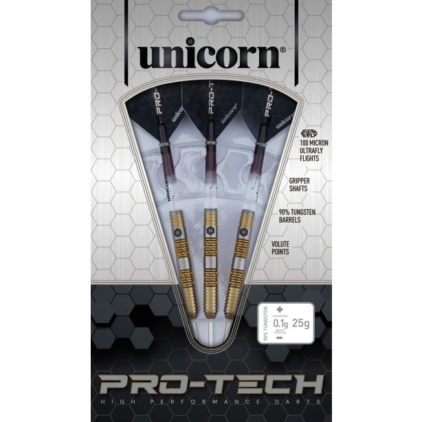 Unicorn PRO-TECH STYLE 6 STEEL TIP Darts Set - 90% TUNGSTEN