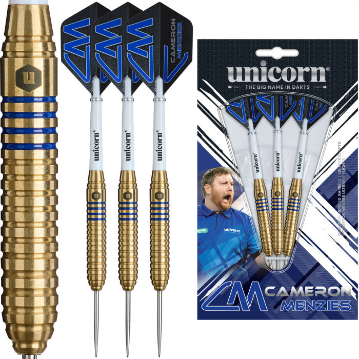 Unicorn Cameron Menzies Brass Steel Tip Darts Set