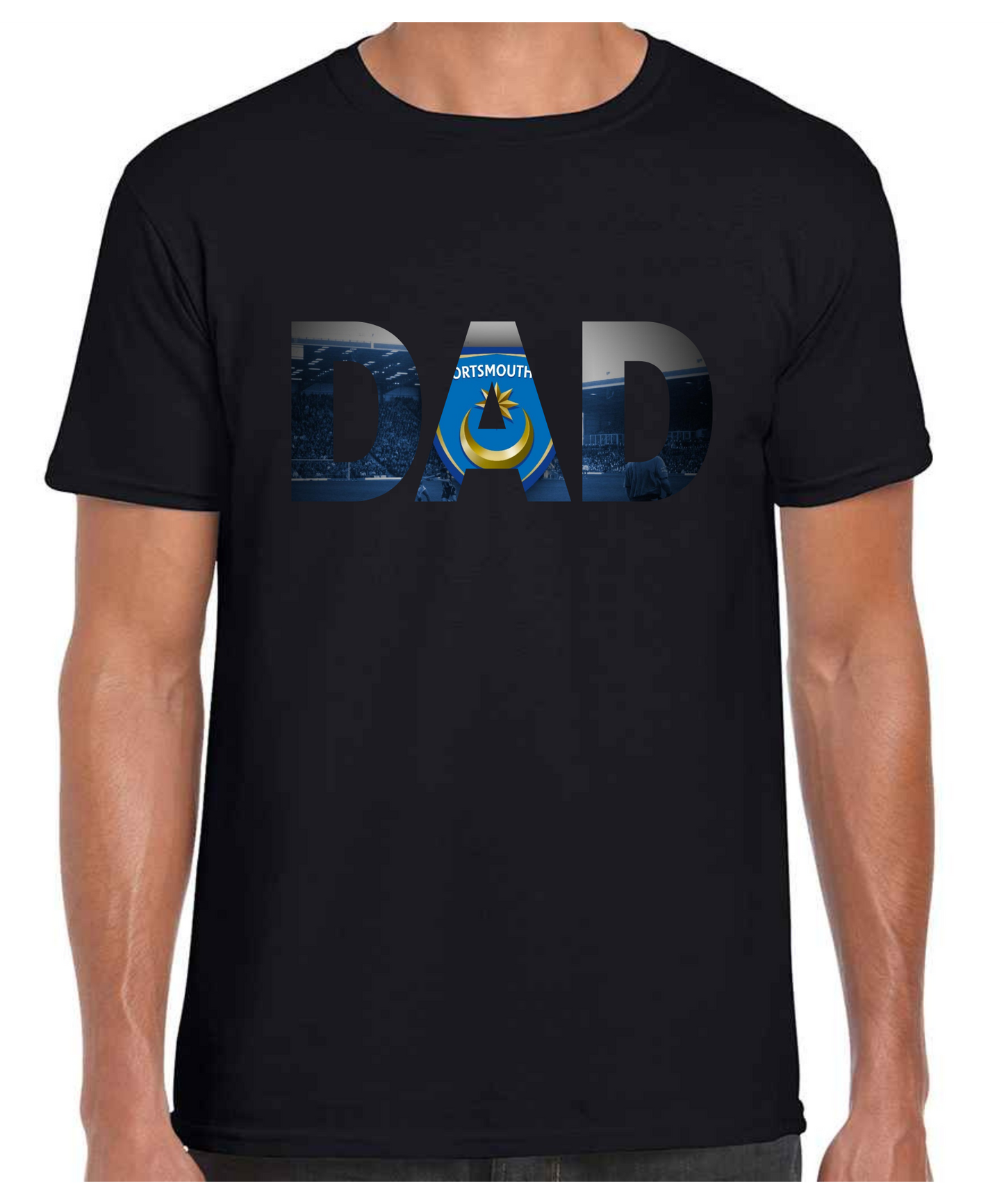 Portsmouth FC - Dad T Shirt (White/Black/Grey)