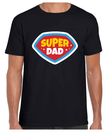 Super Dad Badge -  T Shirt (White/Black/Grey)