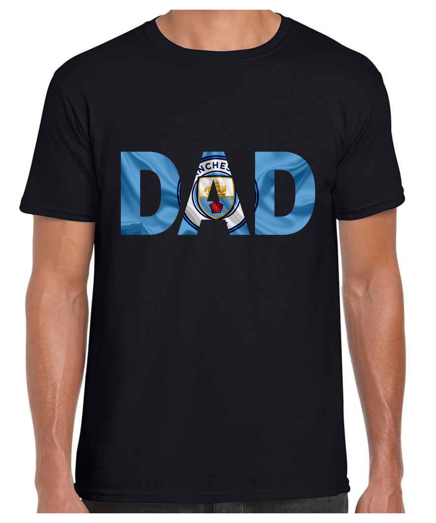 Man City - Dad T Shirt (White/Black/Grey)