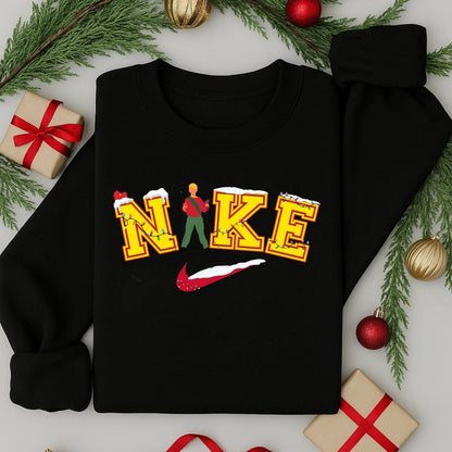 Adult Nike Inspired Home Alone Christmas Jumper | Funny Festive Sweatshirt | Unisex | Xmas Sweater Gift