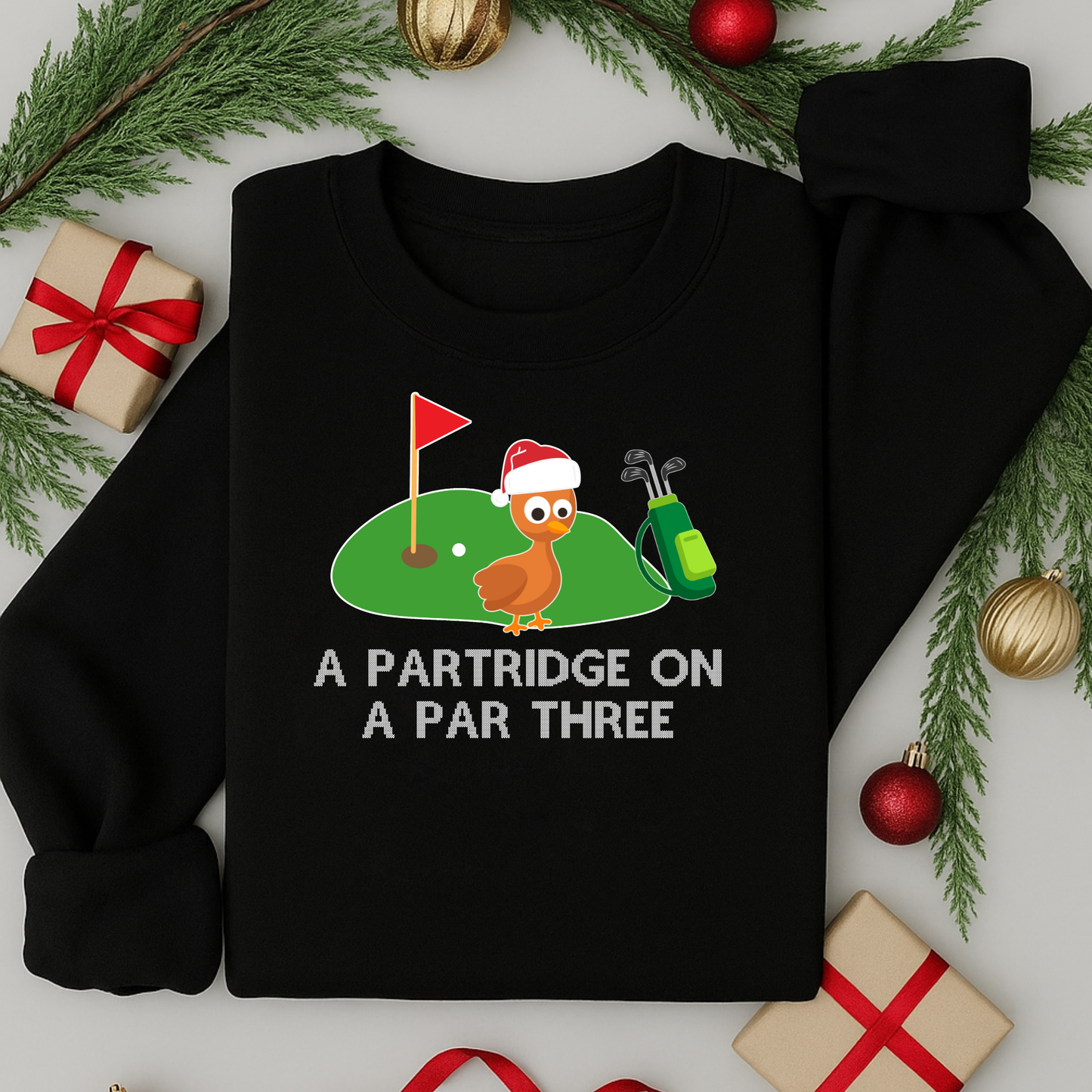 Funny Golf Adult Christmas Jumper | Funny Festive Sweatshirt | Xmas Sweater Gift for Men & Women