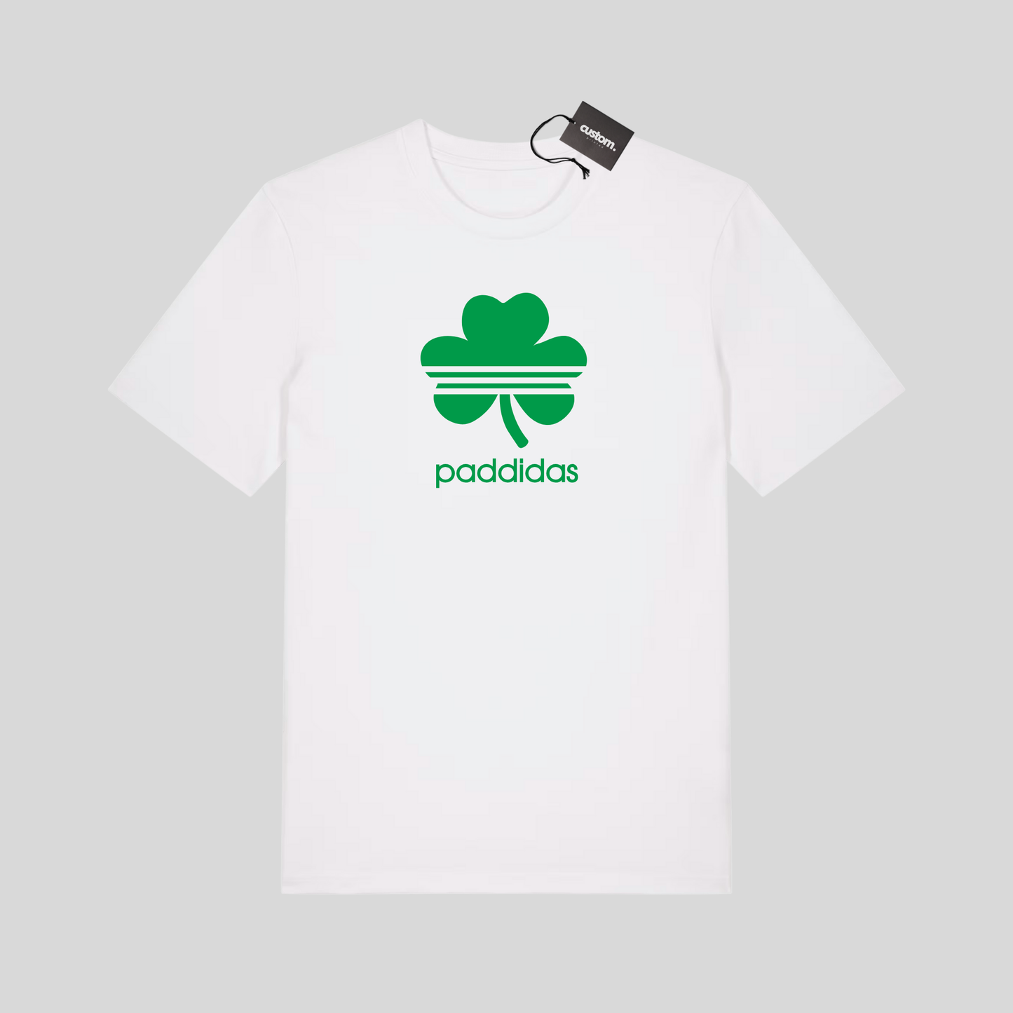 St Patrick's Day Funny "Paddidas" Irish Paddys Day Fancy Dress T-Shirt - Adults