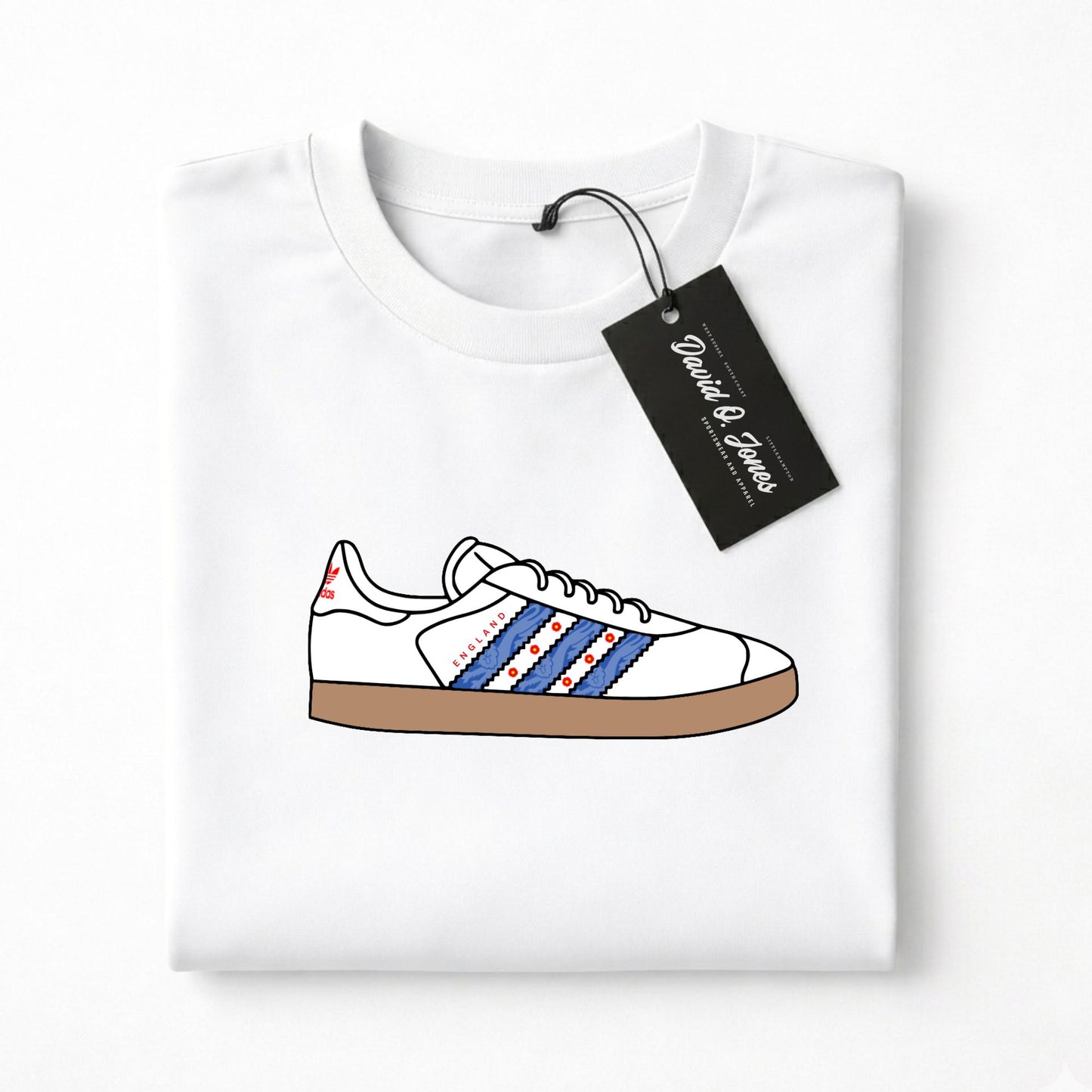Gazelle England Football T Shirt Three Lions Casual Trainer Tee - Adults