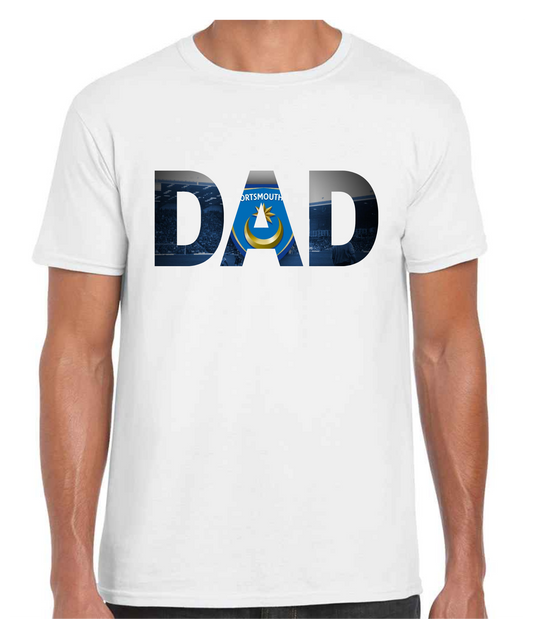 Portsmouth FC - Dad T Shirt (White/Black/Grey)