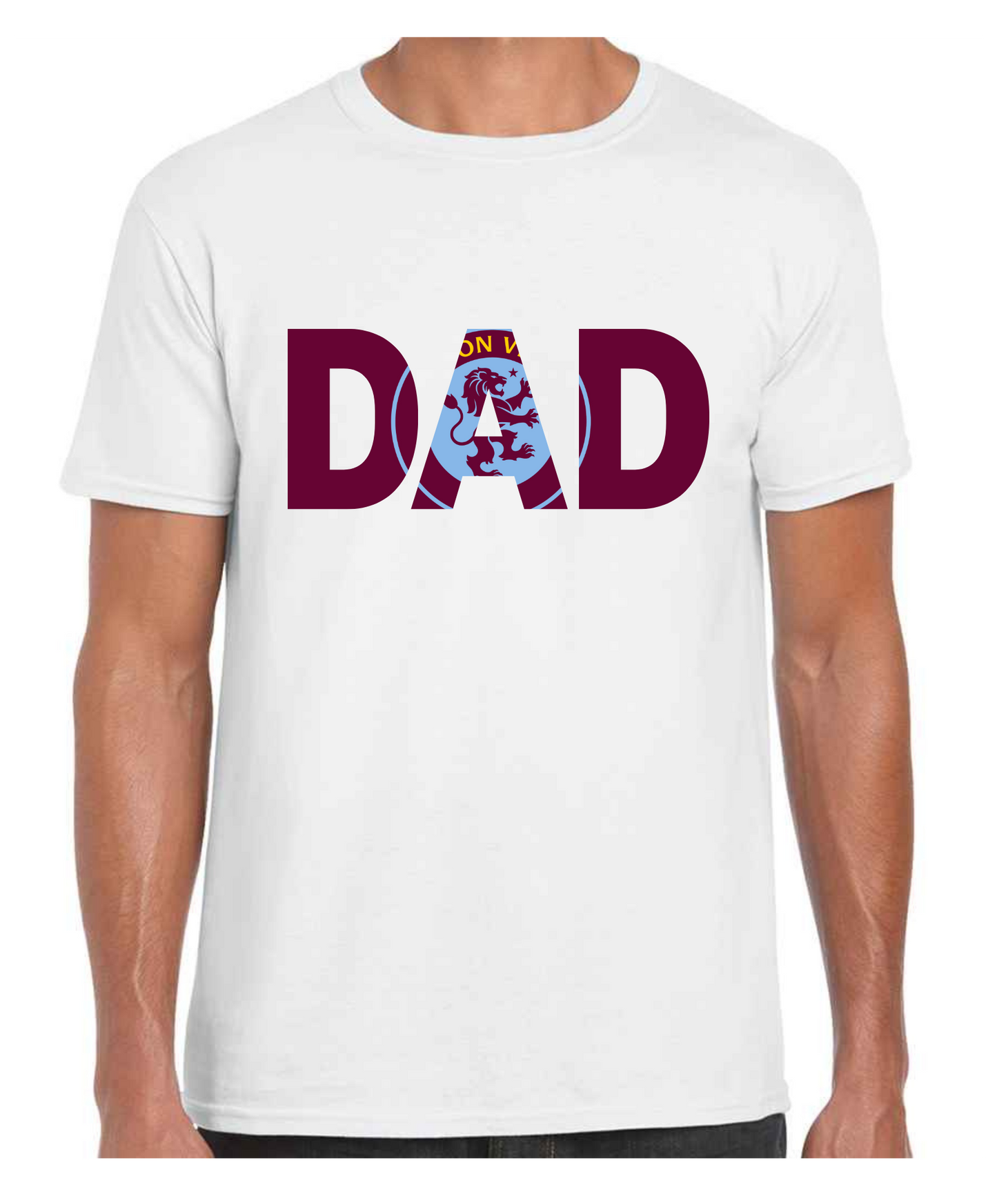 Aston Villa - Dad T Shirt (White/Black/Grey)