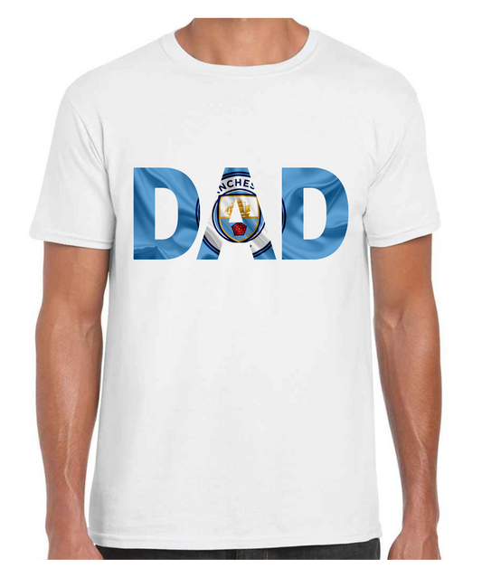 Man City - Dad T Shirt (White/Black/Grey)
