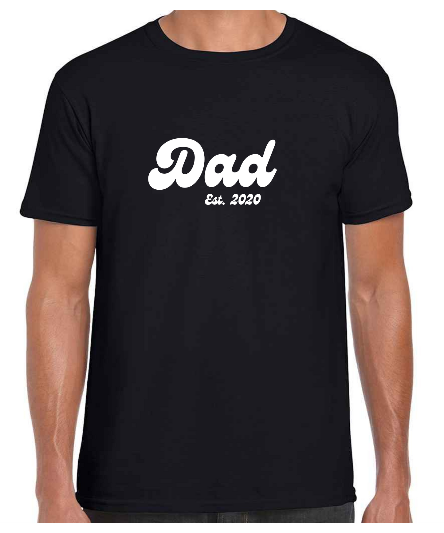 Dad Established Year -  T Shirt (White/Black/Grey)