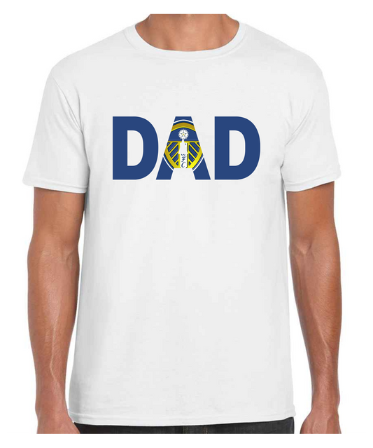 Leeds United - Dad T Shirt (White/Black/Grey)