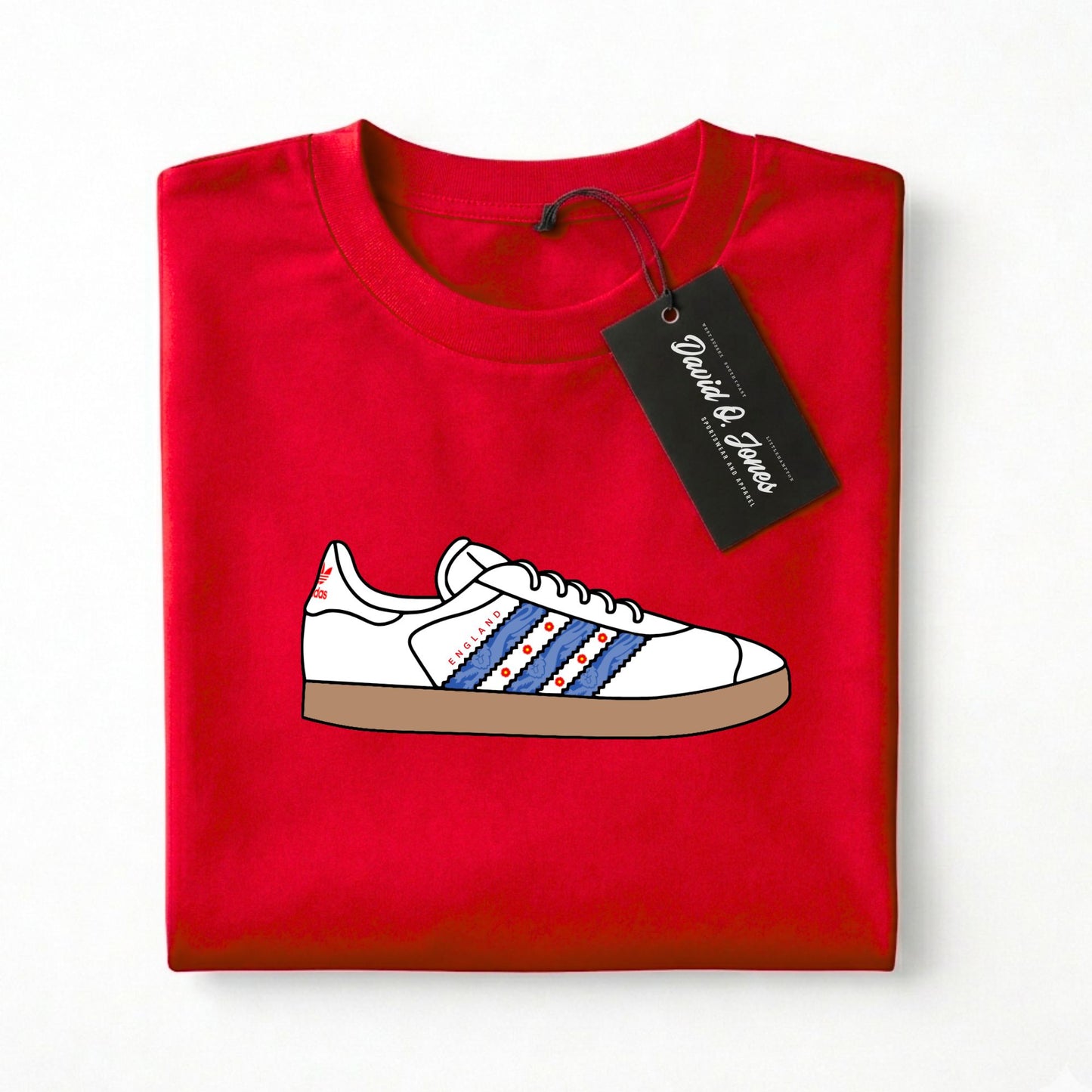 Gazelle England Football T Shirt Three Lions Casual Trainer Tee - Adults