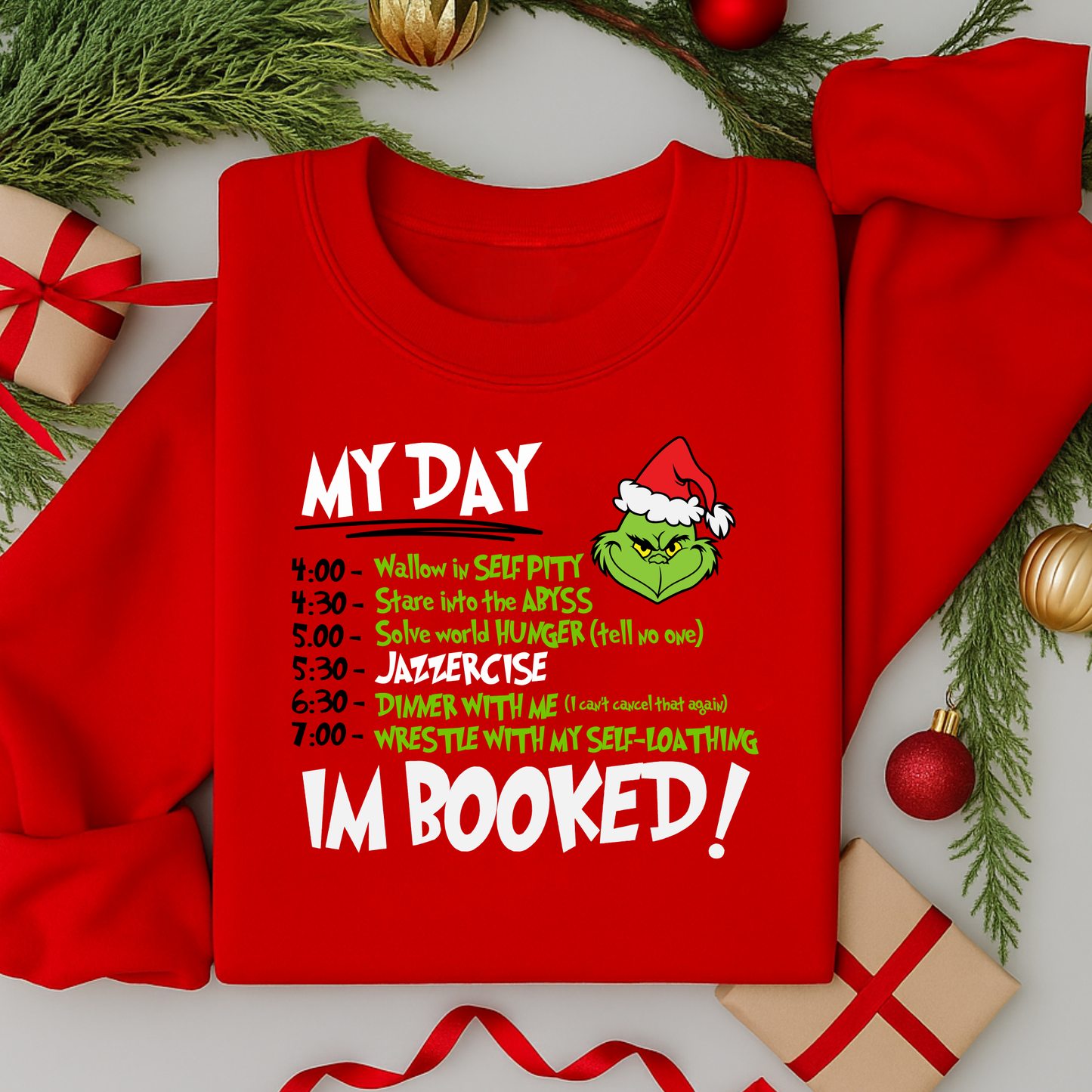 Funny Grinch Adult Christmas Jumper | Funny Festive Sweatshirt | Xmas Sweater Gift for Men & Women