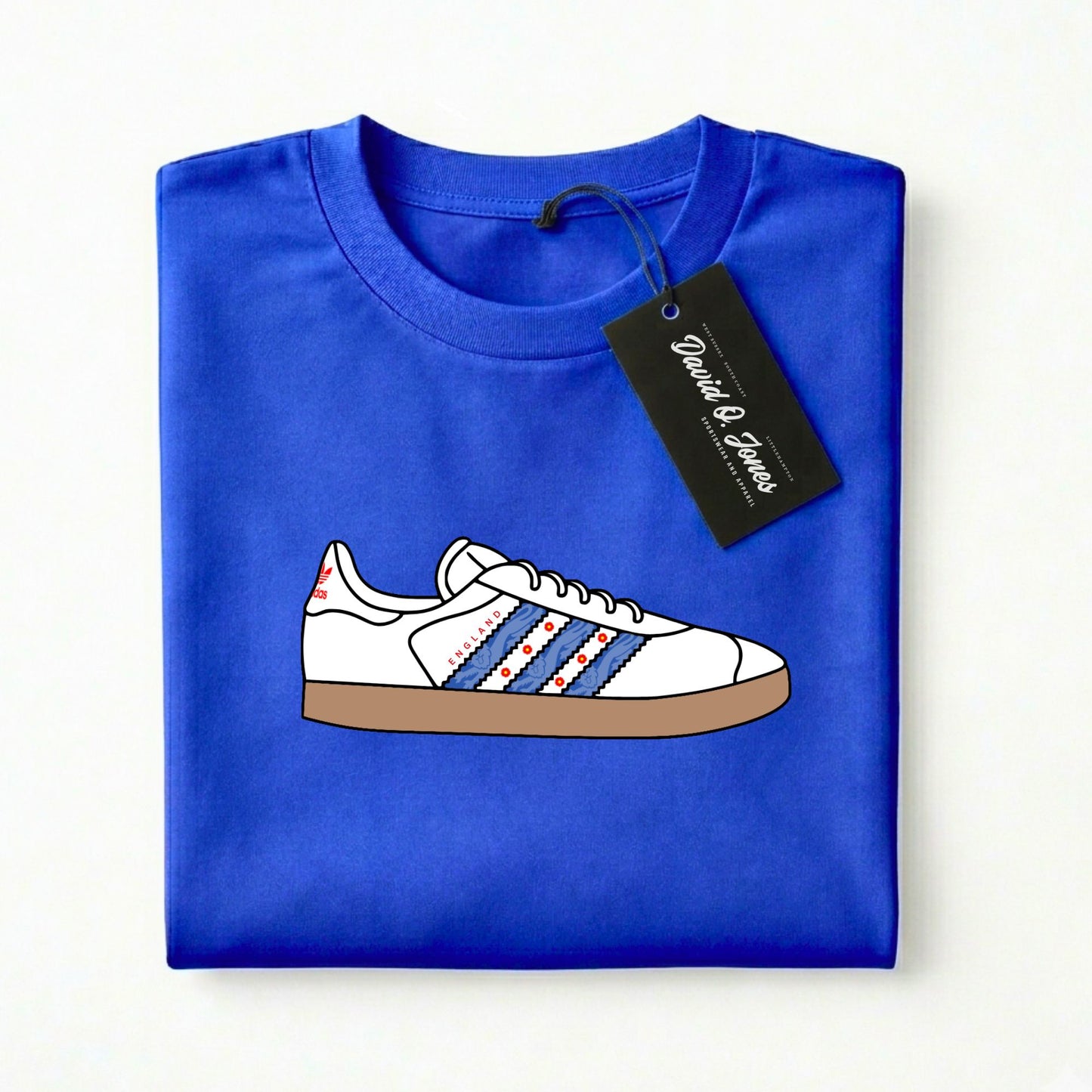 Gazelle England Football T Shirt Three Lions Casual Trainer Tee - Adults