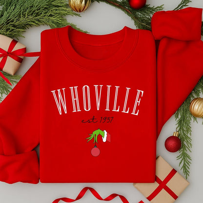 Whoville Inspired Grinch Adult Christmas Jumper | Funny Festive Sweatshirt | Xmas Sweater Gift for Men & Women