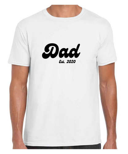 Dad Established Year -  T Shirt (White/Black/Grey)
