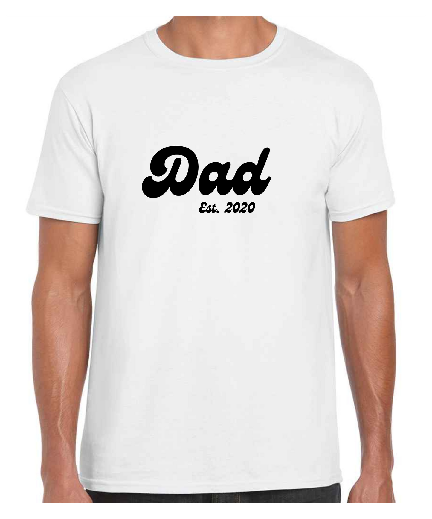Dad Established Year -  T Shirt (White/Black/Grey)